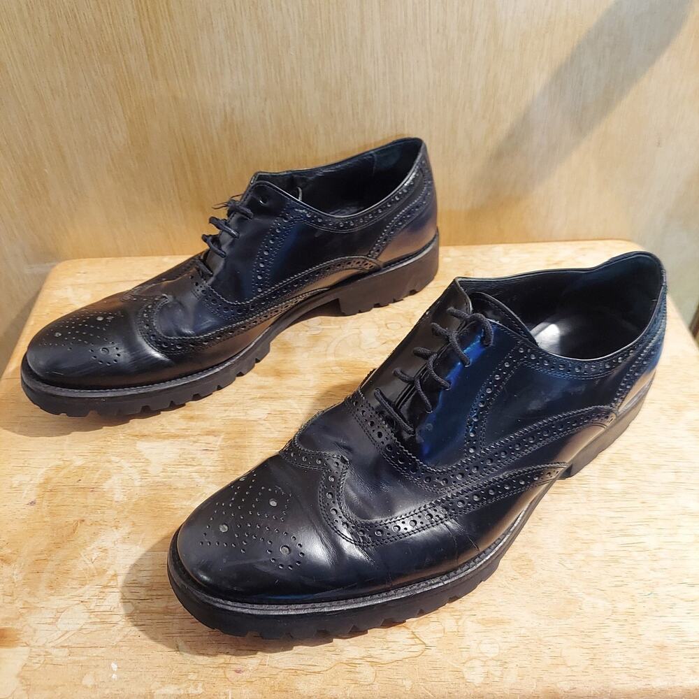 Donald J Pliner Maris-SXSX Men's US 10.5 Black Leather Oxford Dress Shoes